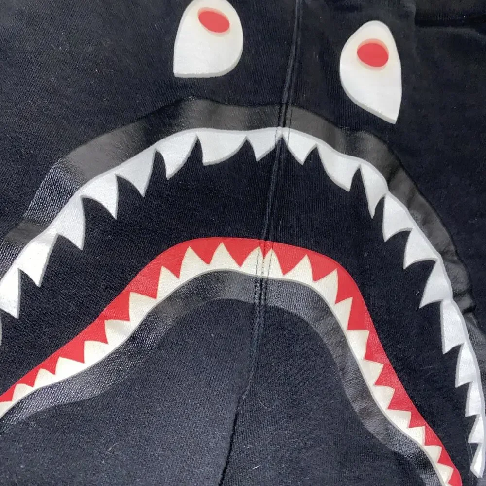 Bape Shark Face Shorts White/Black/Red, 100% Cotton, Medium